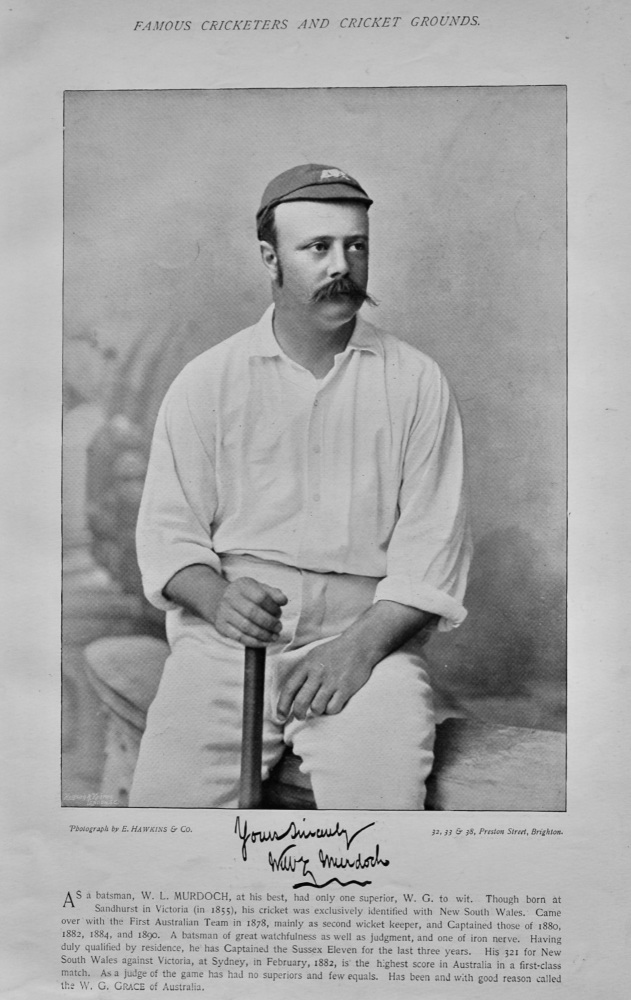 William Lloyd Murdoch   &   Arthur Shrewsbury.  1895.  (Cricketers)