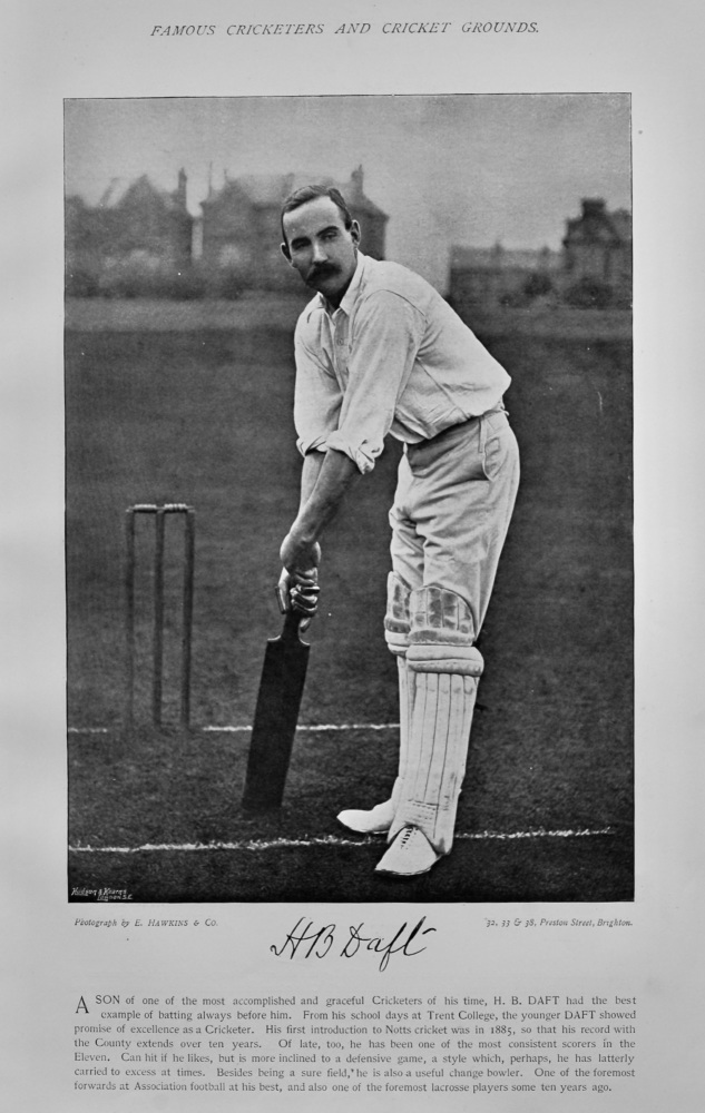 Harry Butler Daft  &  Frederick Martin.  1895.  (Cricketers).