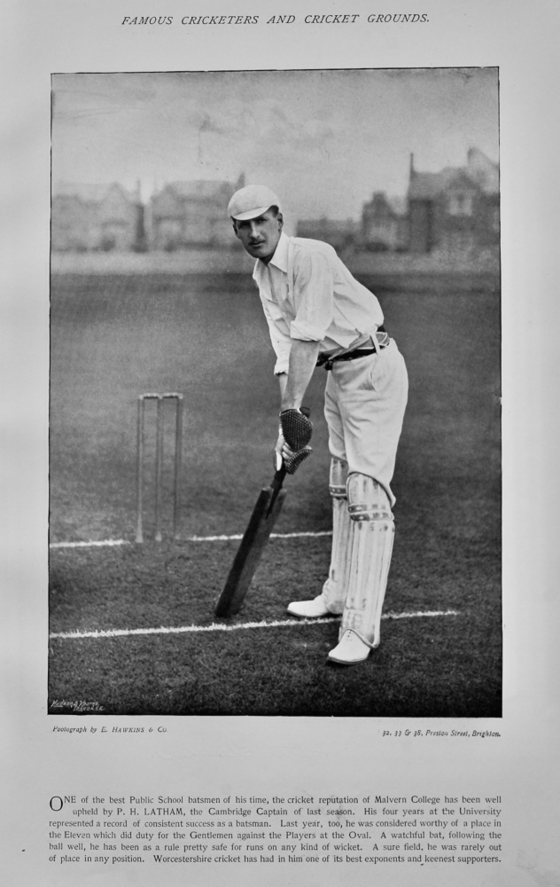 Percy Holland Latham   &   Walter Quaife.  1895.  (Cricketers).