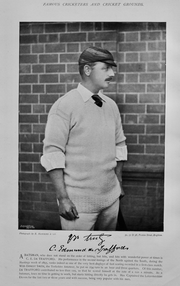Charles Edmund de Trafford   &   John Thomas Rawlin.  1895. (Cricketers).