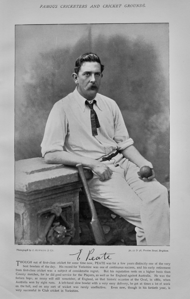 Edmund Peate   &   William Storer.  1895. (Cricketers)