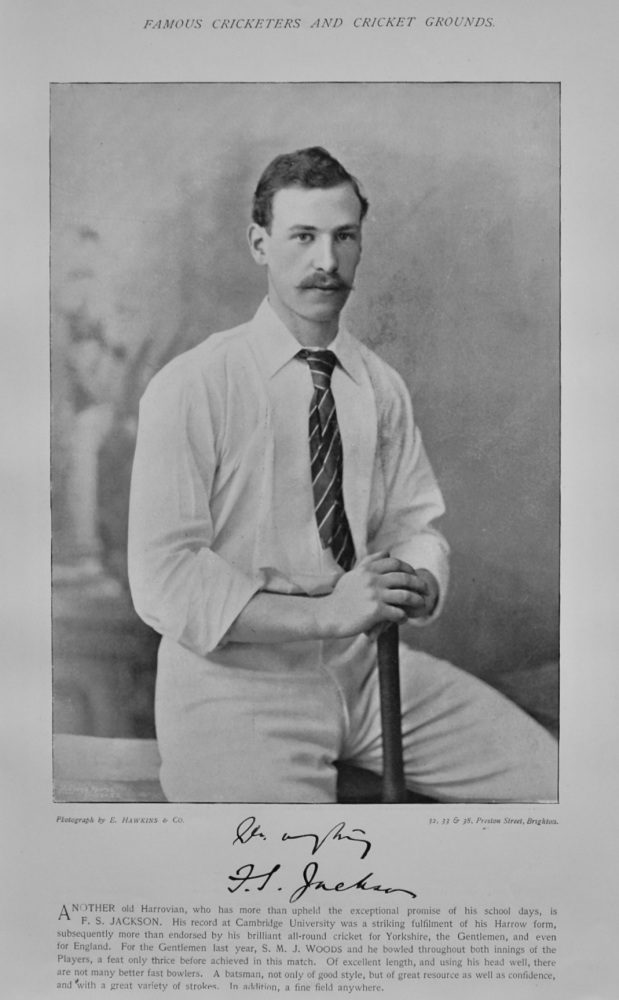 Sir Francis Stanley Jackson   &   Arthur Webb Mold.  1895.  (Cricketers)