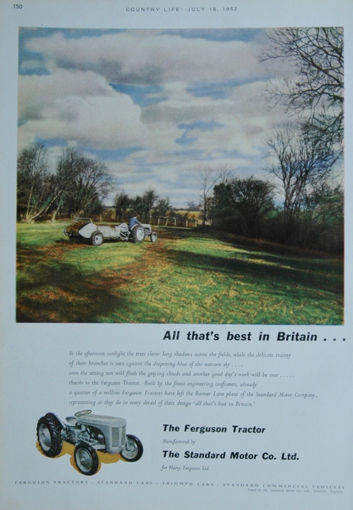 Colour advert for "The Ferguson Tractor", 1952