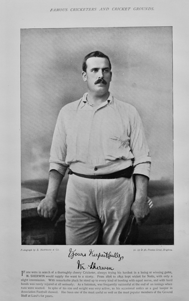Mordecai Sherwin   &   Timothy Carew O'Brien.  1895.  (Cricketers).