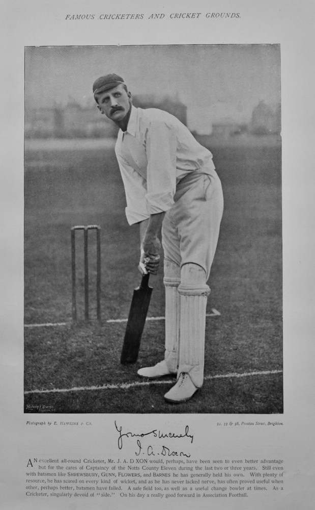 Mr. John A. Dixon   &   Johnny Briggs.   1895. (Cricketers).
