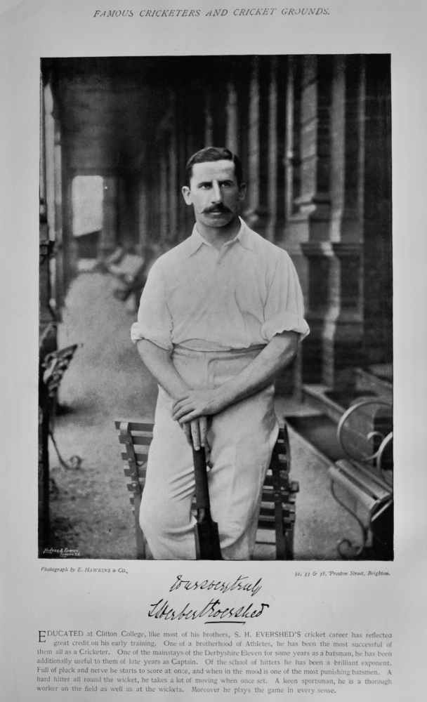Sydney Herbert Evershed   &   William "Billy"  Barnes.   1895.  (Cricketers)