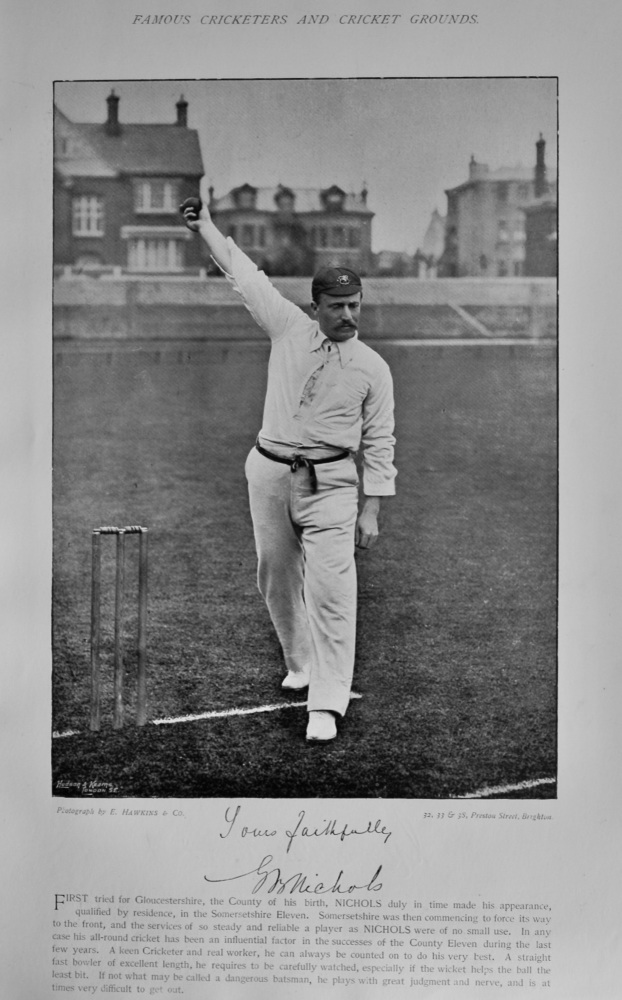 George Benjamin Nichols     &   George Whiteside Hillyard.  1895.  (Cricketers).