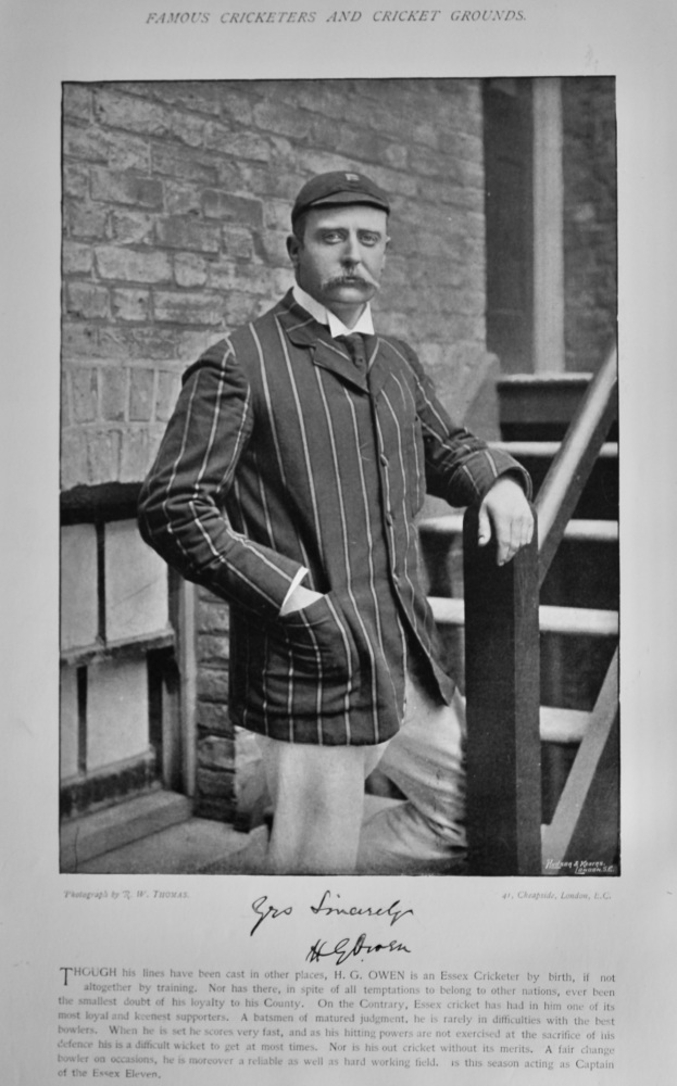 Henry Glendwr Palmer Owen.  &  Sidney Morland Crosfield.  1895.  (Cricketers).