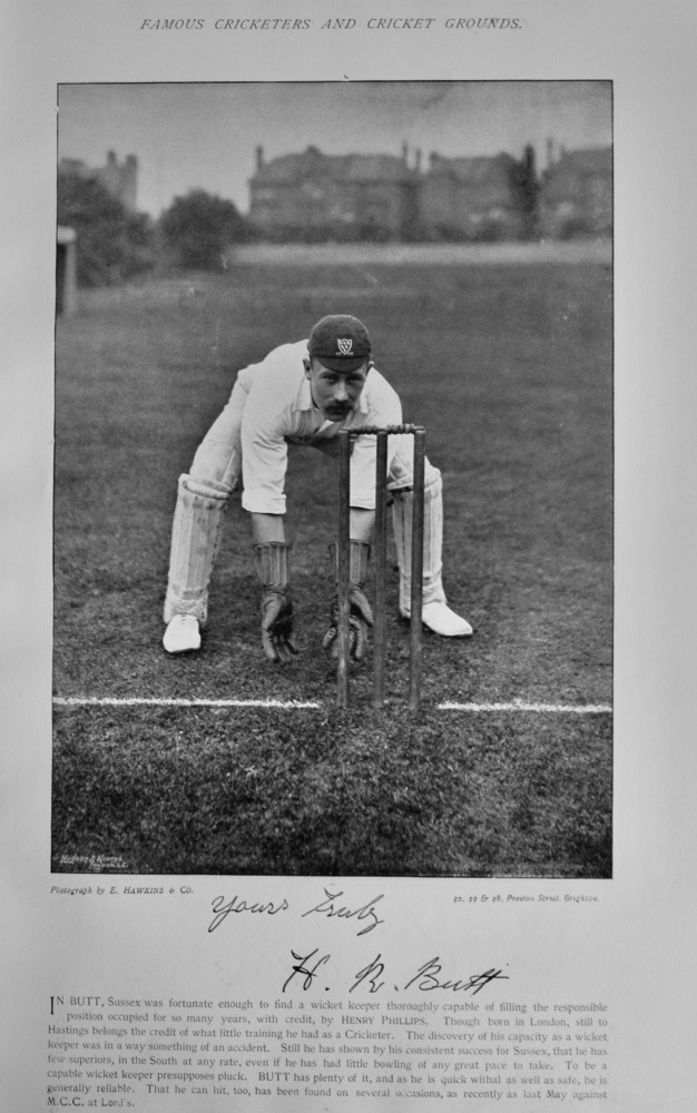 Henry "Harry" Rigden Butt.    &    Arthur Sellers.   1895.  (Cricketers)
