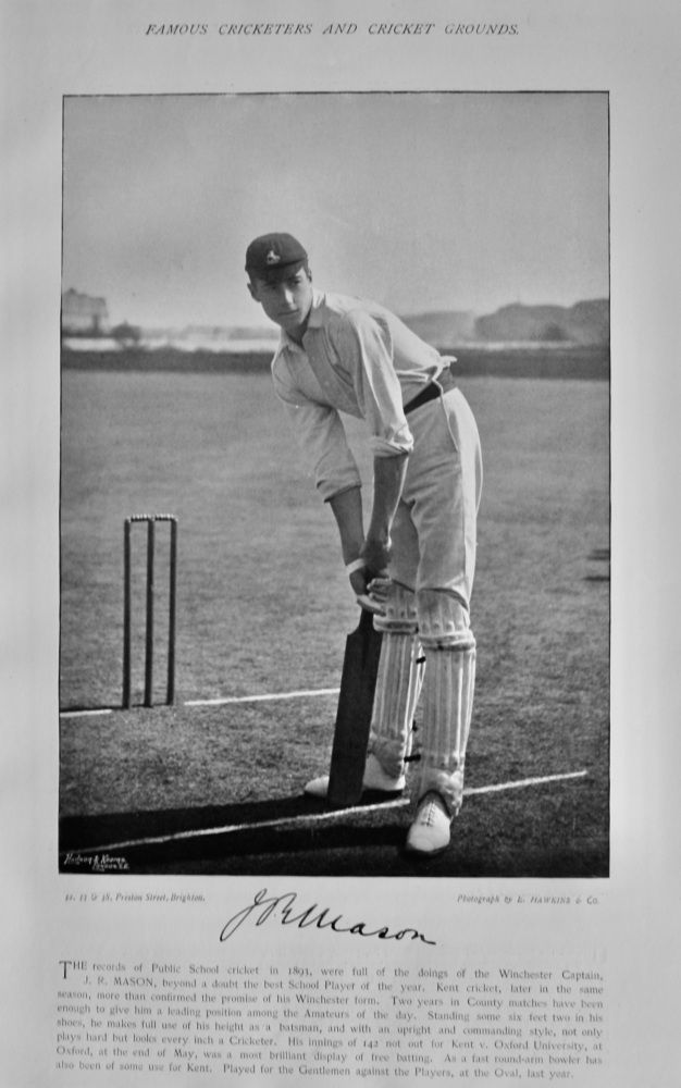 John Richard Mason   &   Harry Henry Stevens Trott.  1895.  Cricketers.