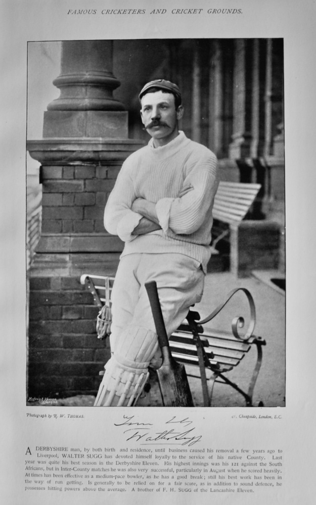Walter Sugg   &   Hugh Trumble.  1895.  Cricketers.
