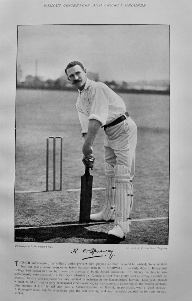 Robert Popham Spurway   &   George John Bonnor.  1895.   Cricketers.