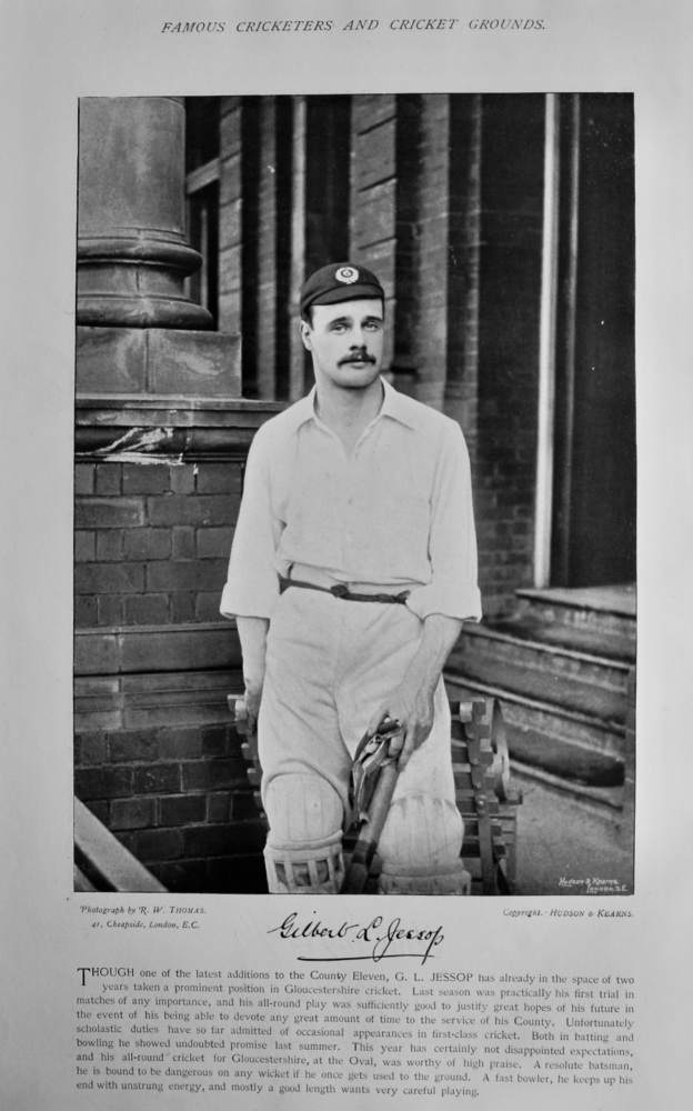 Gilbert Laird Jessop   &   Thomas Mycroft.  1895.   (Cricketers)