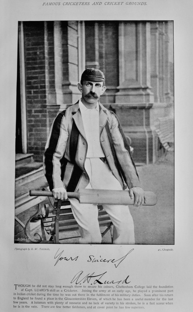 Arthur John Hamilton Luard.   &   Robert Moorhouse.  1895.  (Cricketers).