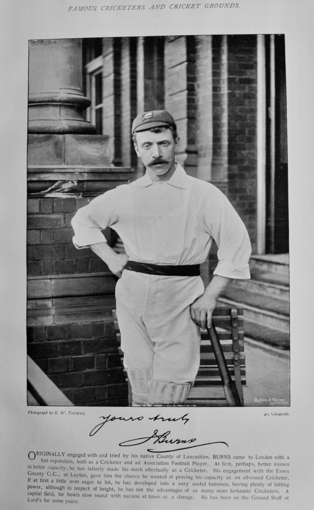 James Burns.   &   Thomas Hearne.  1895.  (Cricketers)