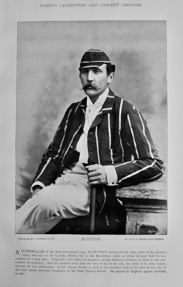 William Henry Scotton.   &   Frederick Charles Holland.  1895.  (Cricketers).