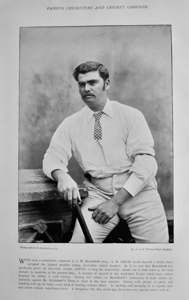 Arthur Harwood Jarvis.   &   Harry Baldwin.  1895.  (Cricketers)