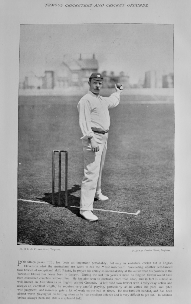 Robert Peel.   &   Stephen James Whitehead.  1895.  (Cricketers).