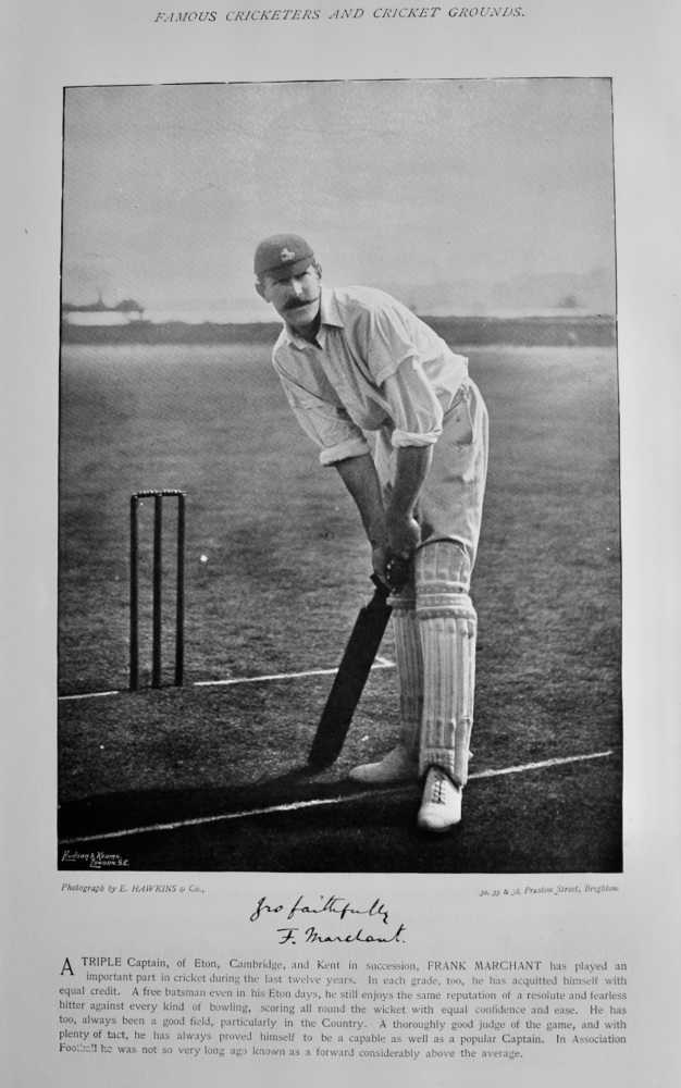 Francis Marchant.   &   Pelham Francis Warner.  1895.  (Cricketers)