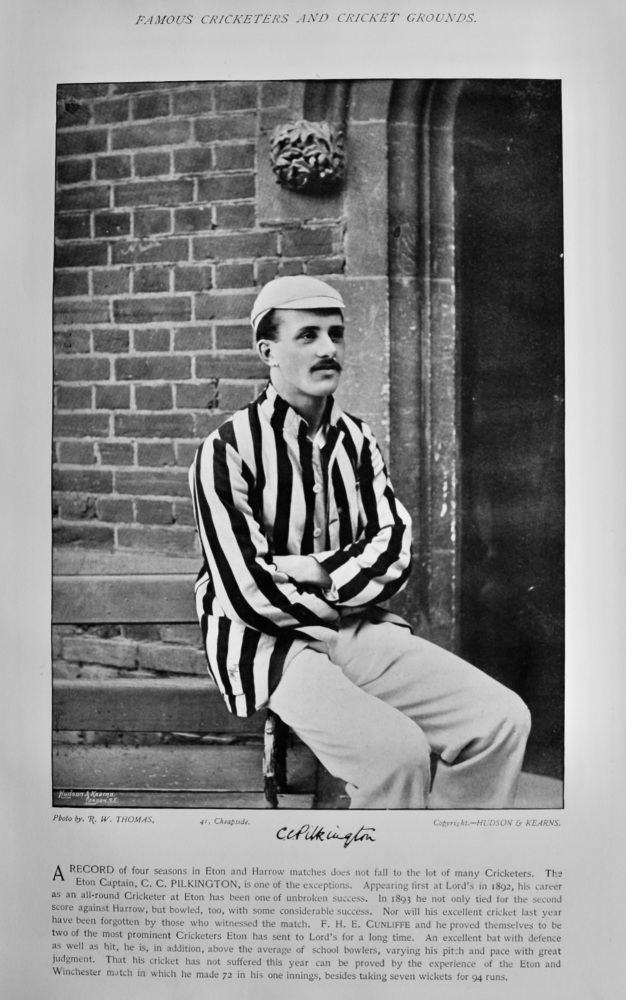 Charles Carlisle Pilkington.   &   A. B. Lubbock.  1895.  (Cricketers).