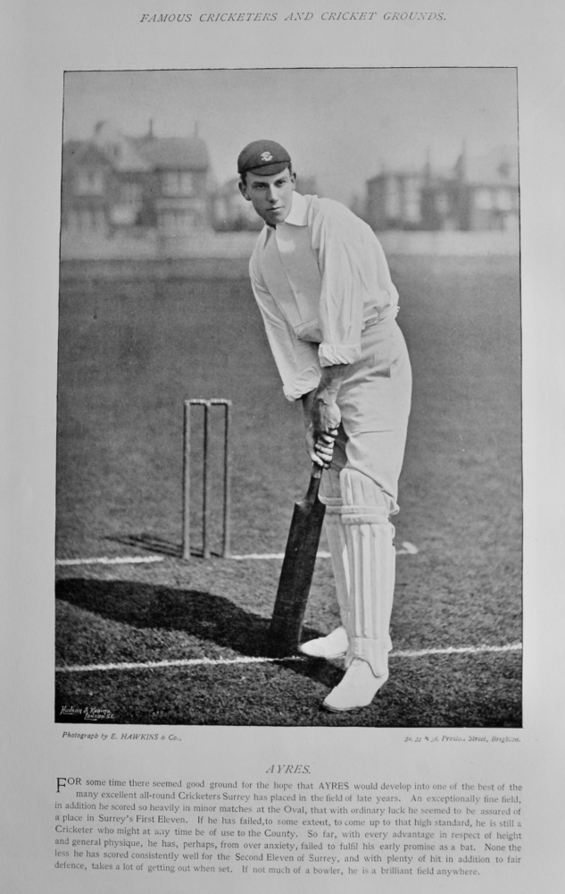 George White Ayres.   &   Frederick George Roberts.  1895.  (Cricketer).