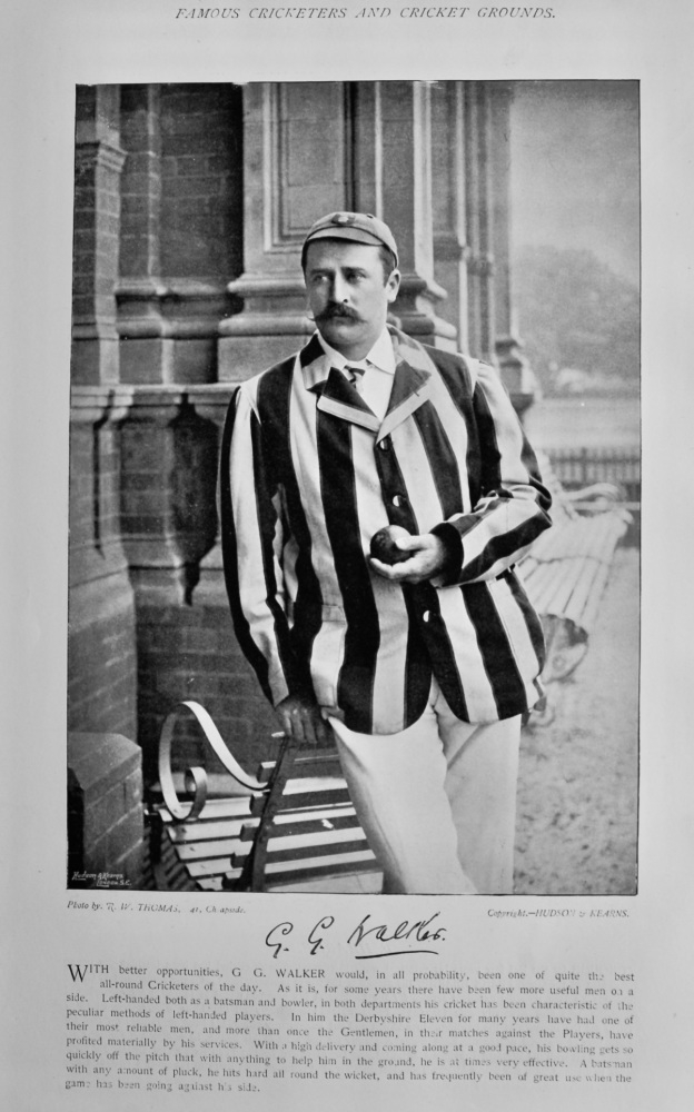 George Glossop Walker.   &   Frank Hearne.  1895.  (Cricketers)