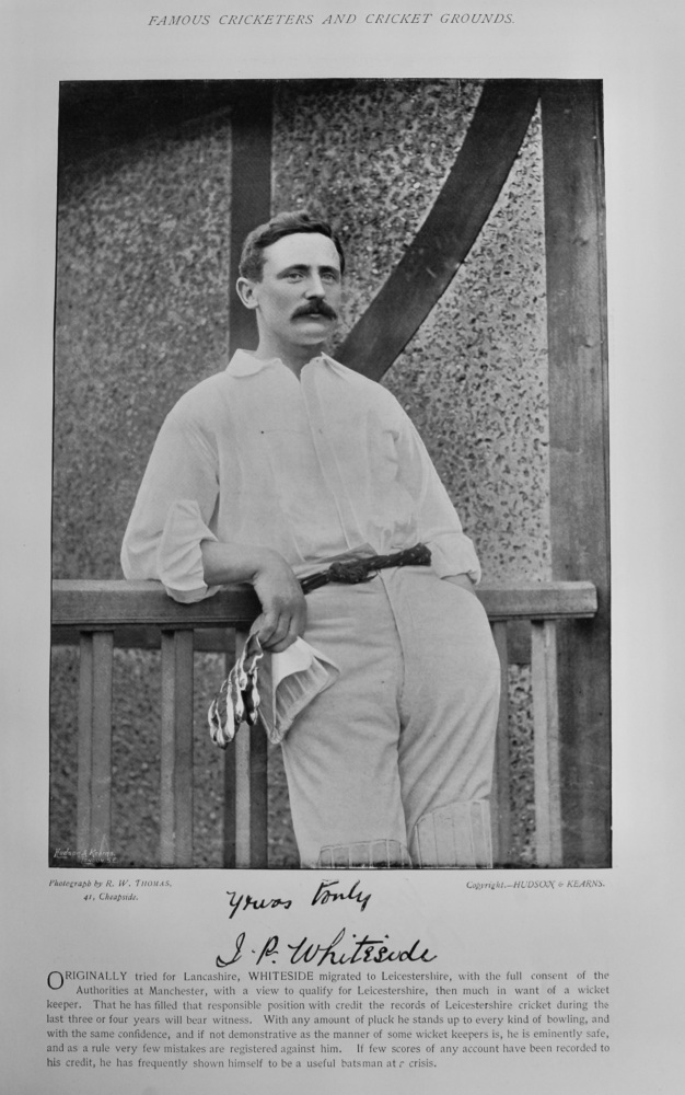 John Parkinson Whiteside.   &   Arthur Twiss Kemble.  1895.   (Cricketers)