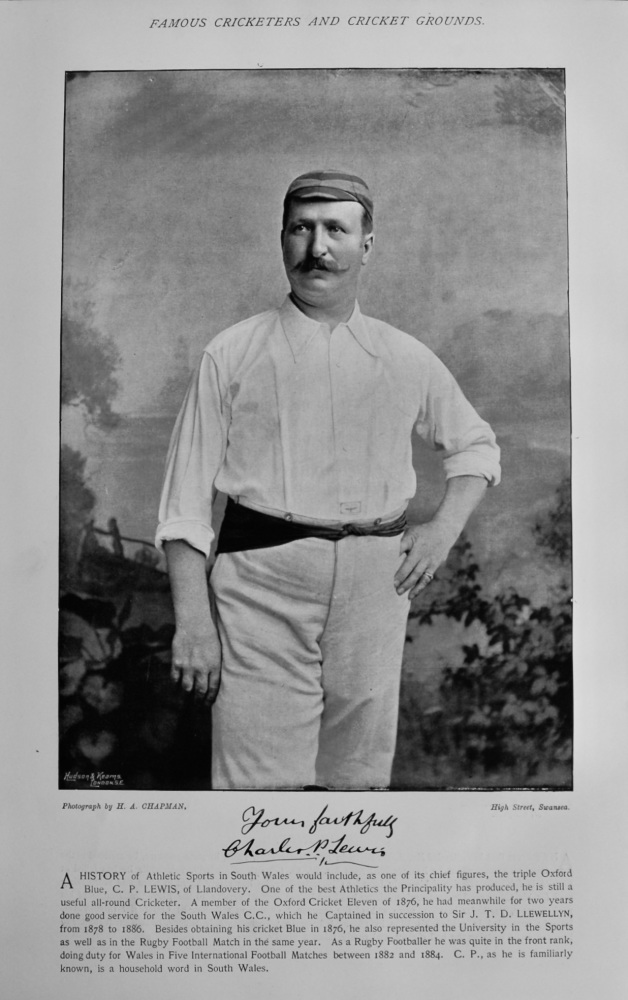 Charles Prytherch Lewis.   &   Reginald William Rice.   1895.  (Cricketers)