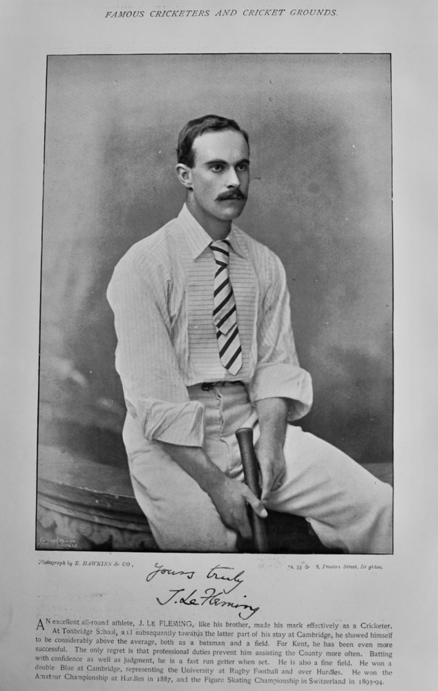 John Le Fleming.   &   Walter Mead.  1895.  (Cricketers)