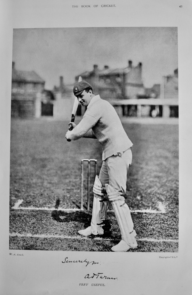 Arthur Jervois Turner.  1899.   (Cricketer).