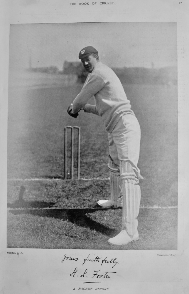 Henry Knollys Foster.  1899.   (Cricketer).