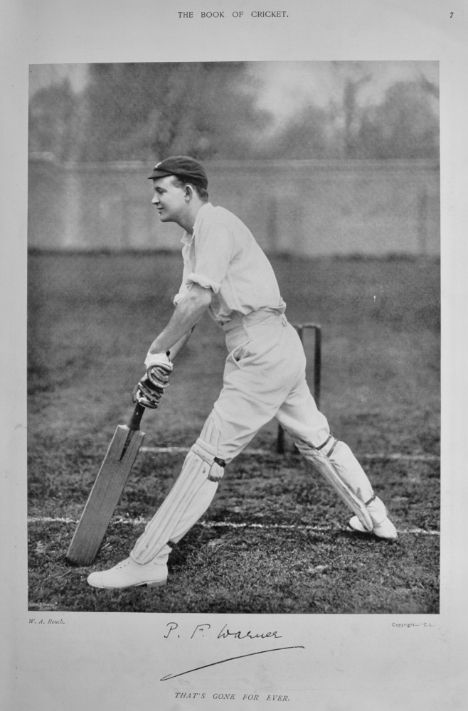 Pelham Francis Warner.  1899.  (Cricketer).