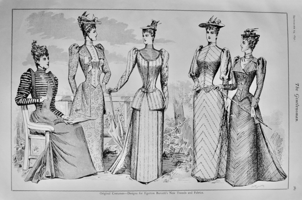 Original Costumes - Designs for Egerton Burnett's New Tweeds and Fabrics.  