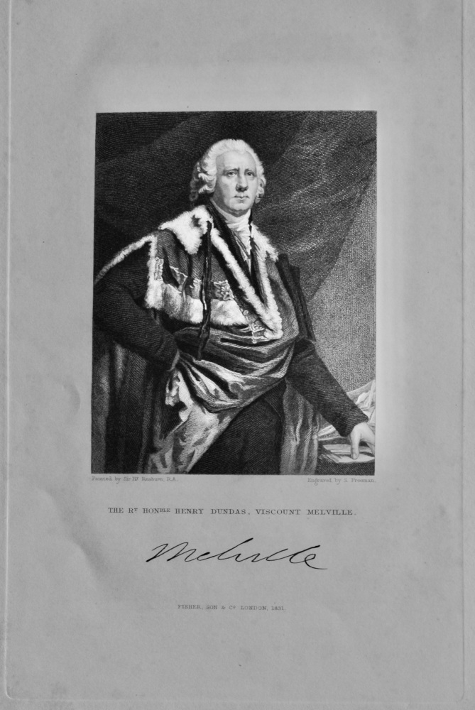 The Right Honourable Henry Dundas, Viscount Melville. 