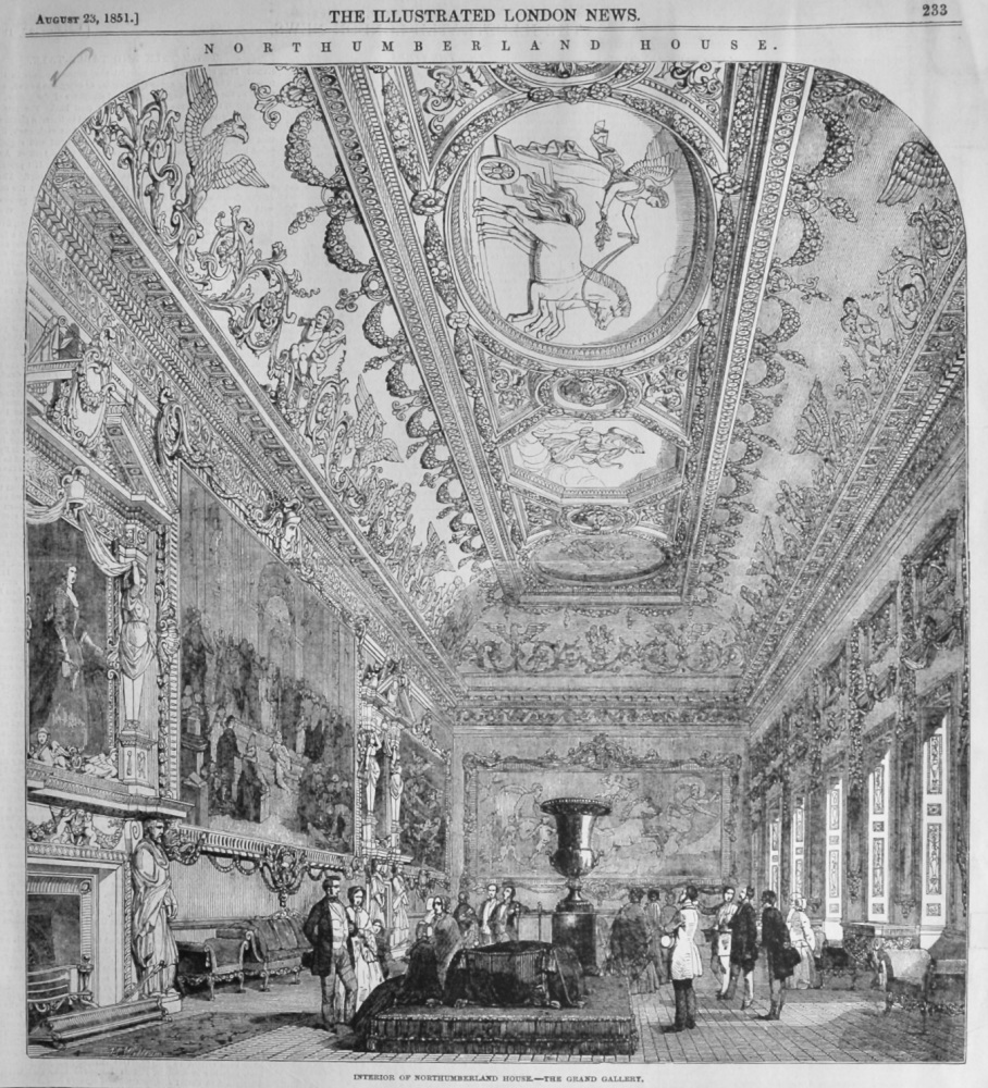 Northumberland House.- The Grand Gallery.  1851.