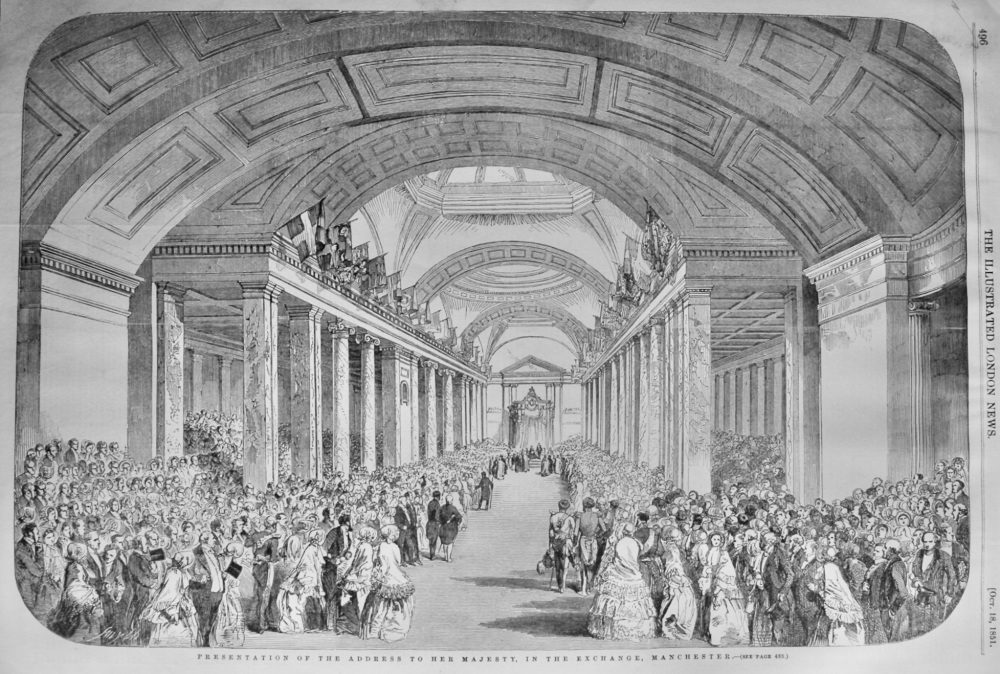 Presentation of the Address to Her Majesty, in the Exchange, Manchester.  1851.