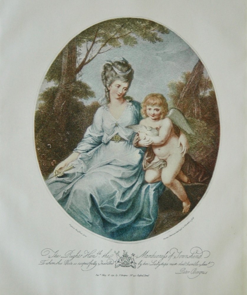 "The Marchioness of Townshend" - colour engraving