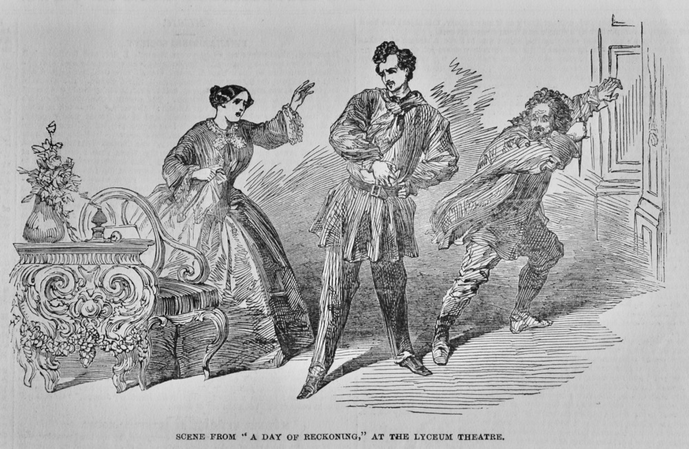 Scene from "A Day of Reckoning," at the Lyceum Theatre.  1851.