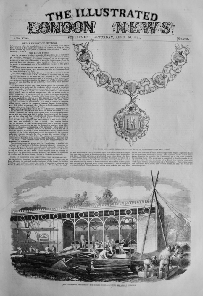 Illustrated London News,  April 26th 1851.  (Supplement).