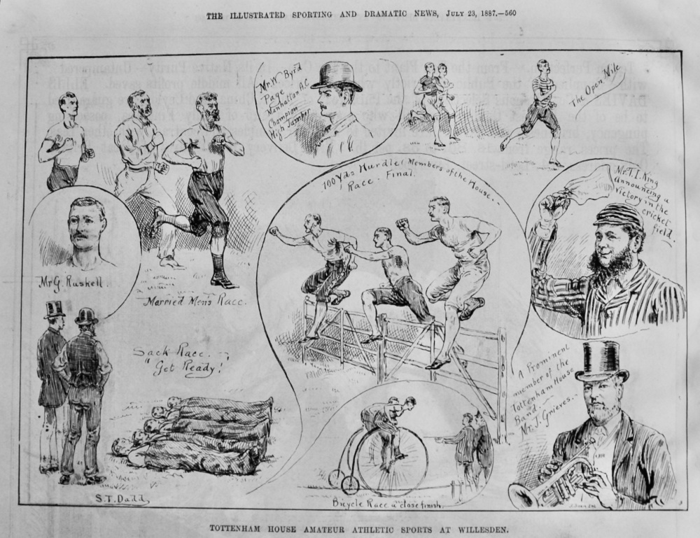 Tottenham House Amateur Athletic Sports at Willesden.  1887.