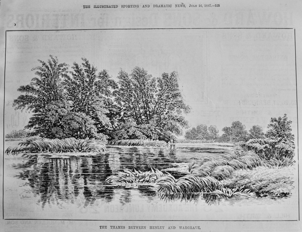 The Thames between Henley and Wargrave.  1887.