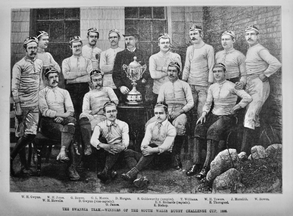 The Swansea Team.- Winners of the South Wales Rugby Challenge Cup, 1886.