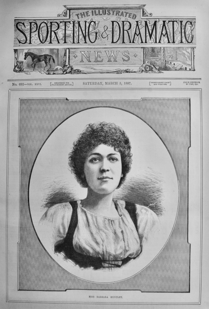 Miss Barbara Huntley.  1887.