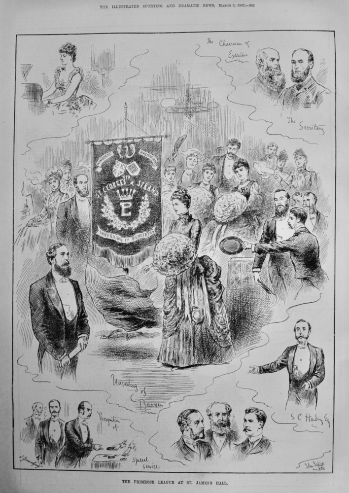 The Primrose League at St. James's Hall.  1887.