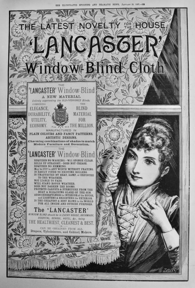 'Lancaster' Window-Blind Cloth.  1887.