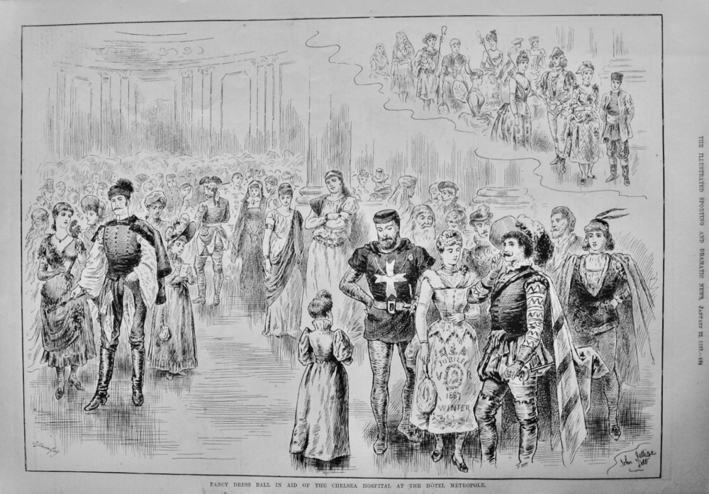 Fancy Dress Ball in Aid of the Chelsea Hospital at the Hotel Metropole.  1887.
