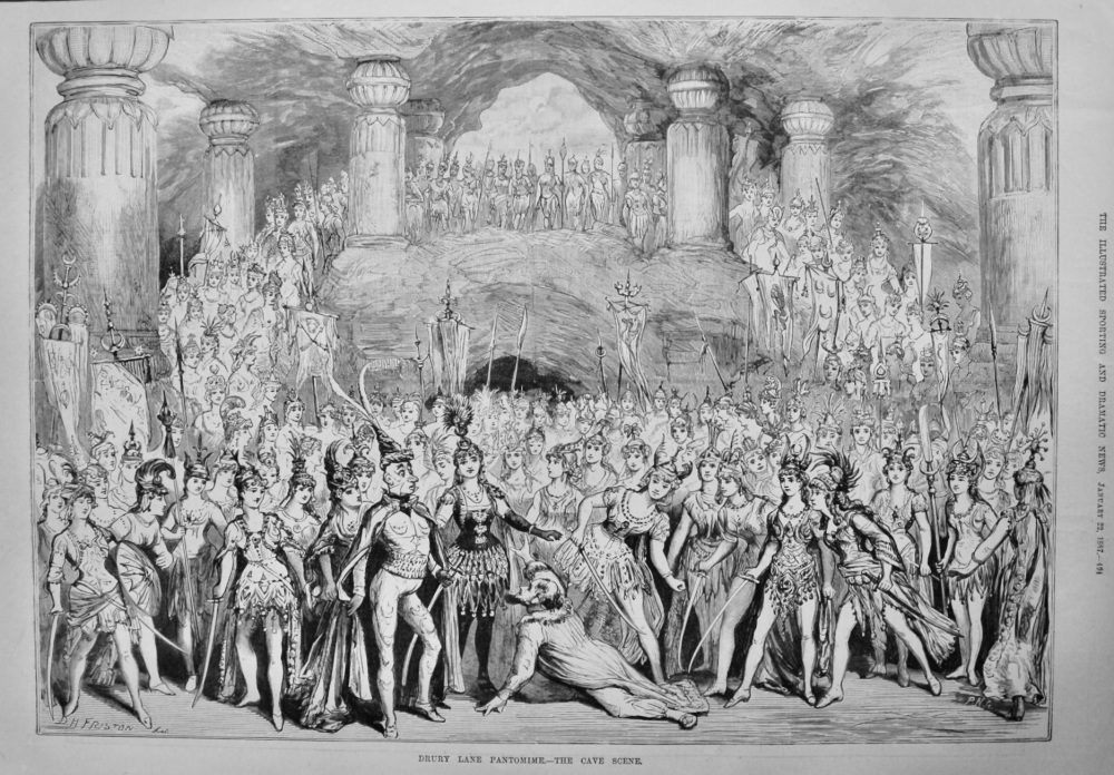 Drury Lane Pantomime.- The Cave Scene.  (Ali Baba).  1887.