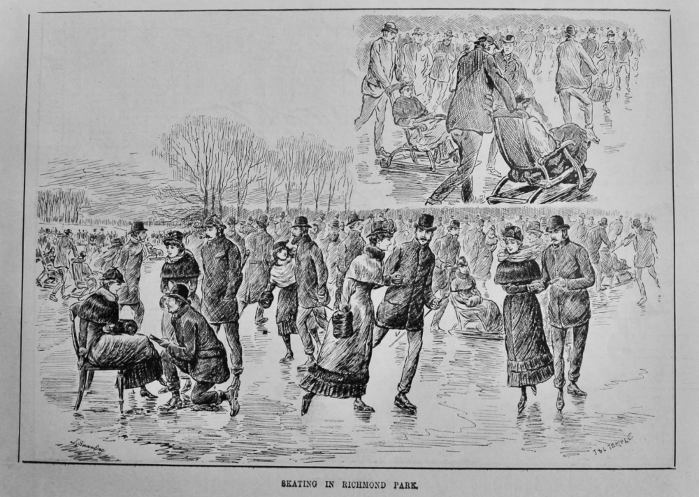 Skating in Richmond Park.  1887.