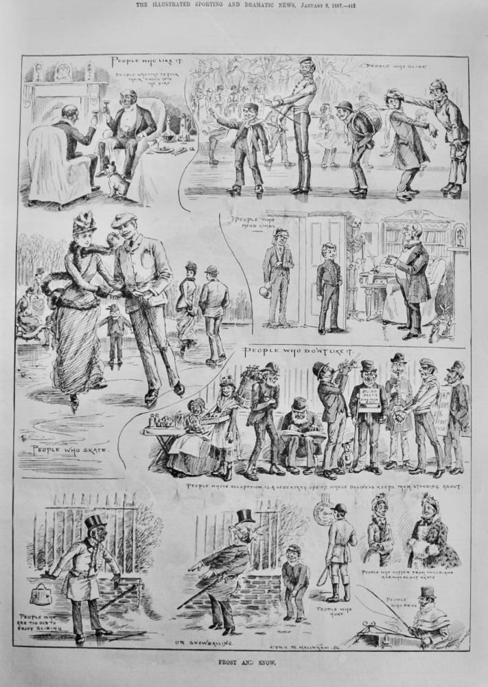 Frost and Snow.  1887. (Comic Drawings).