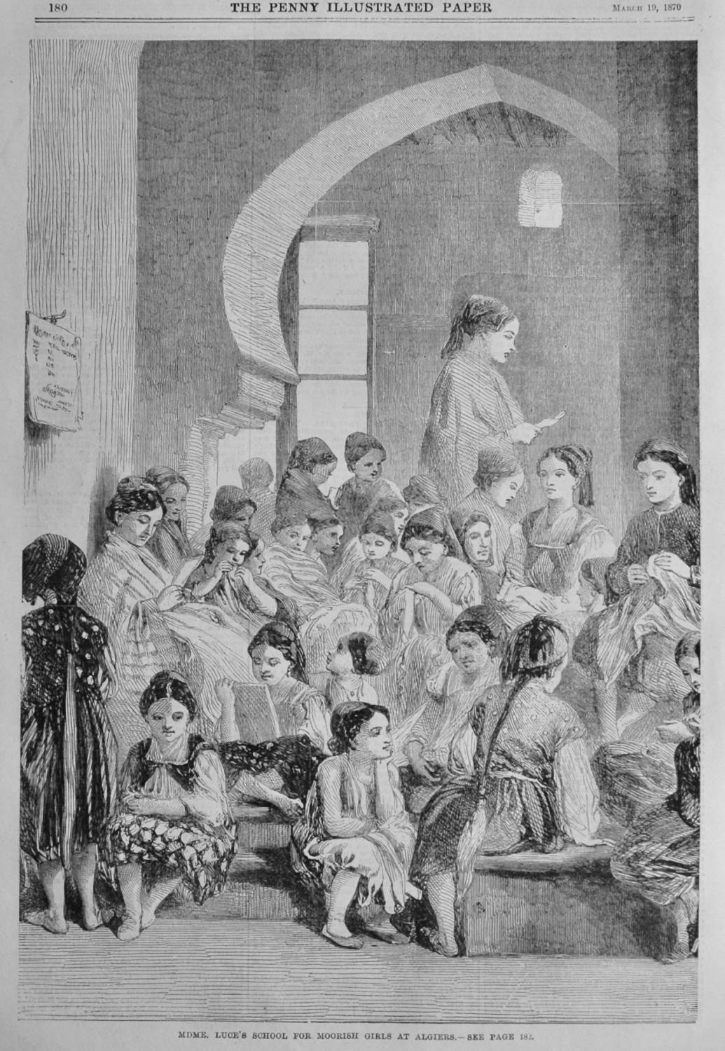 Mdme. Luce's School for Moorish Girls at Algiers.  1870.